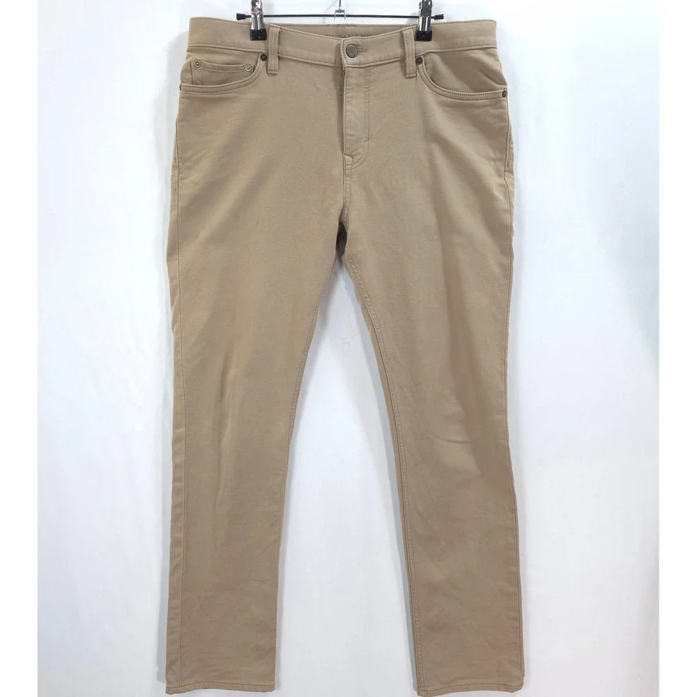 Banana‎ Republic Traveler Pants Mens 33x32 Slim Fit Stretch Khaki Classic Modern